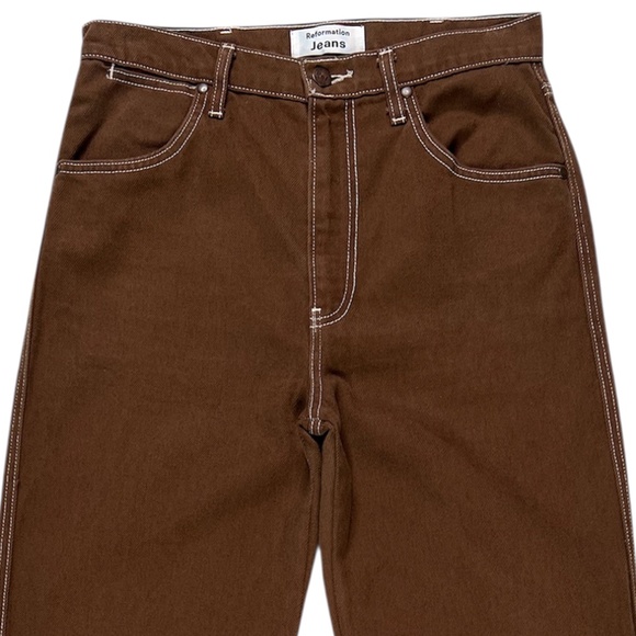 Reformation Cowboy High Rise Straight Jeans in Chocolate Brown Size 29 - Picture 6 of 15